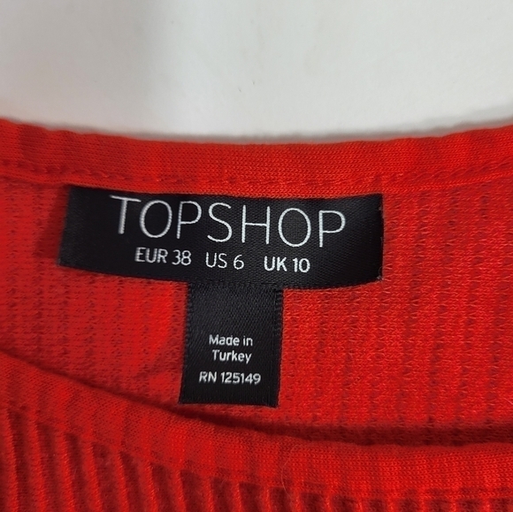 Top Shop Red Cut Out Halter Dress - Picture 6 of 6